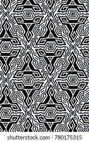 Geometric optical illusion vibration design.Triangles black and white colors seamless pattern. Trendy contempirary fashion style.