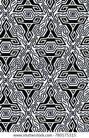 Geometric optical illusion vibration design.Triangles black and white colors seamless pattern. Trendy contempirary fashion style.