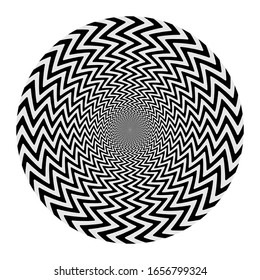 geometric optical illusion. white and black circle pattern