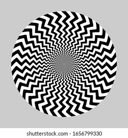 Geometric Optical Illusion. White And Black Circle Pattern