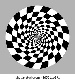 geometric optical illusion. white and black circle pattern