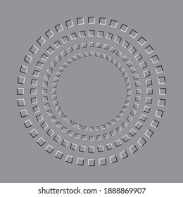 geometric optical illusion. white and black circle psychedelic pattern