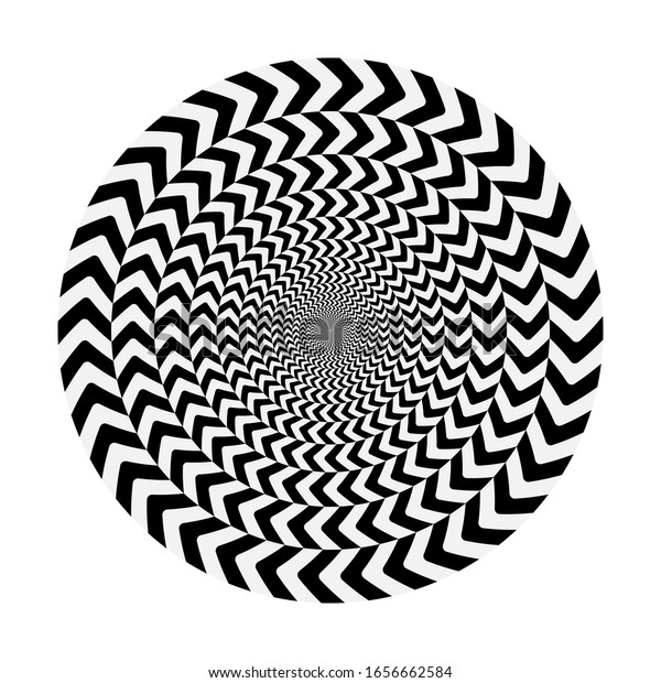 Geometric Optical Illusion White Black Circle Stock Vector (Royalty ...