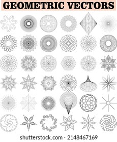 Geometric optical vectors set editable eps 10 graphics design collection