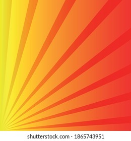 Geometric orange background with a pattern of rays, stripes. Vector illustration.