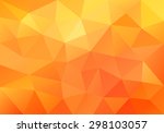 Geometric orange  background with triangular polygons. Abstract design. Vector illustration.