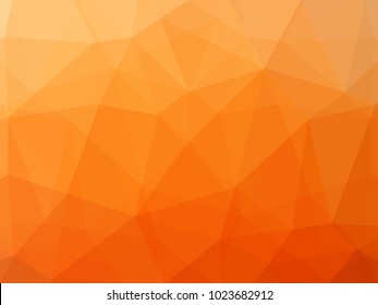 Geometric orange background with triangular polygons. Abstract design. Vector illustration. Dark low poly fond. EPS 10. Diagonal gradation