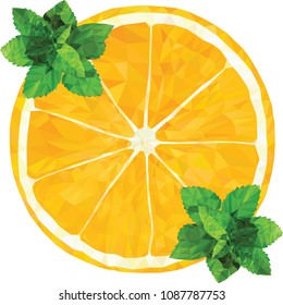 Geometric orange background with triangular polygons
Abstract design
Vector illustration
Leaves fragrant fresh mint
Orange slice isolated on white background