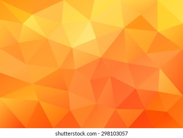 Geometric orange  background with triangular polygons. Abstract design. Vector illustration.