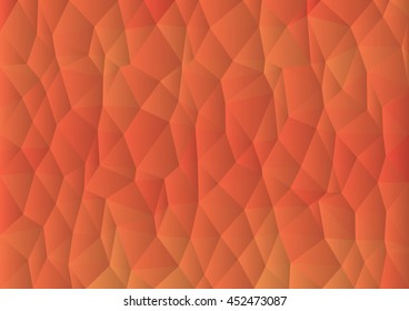 Geometric orange background with triangular polygons.
