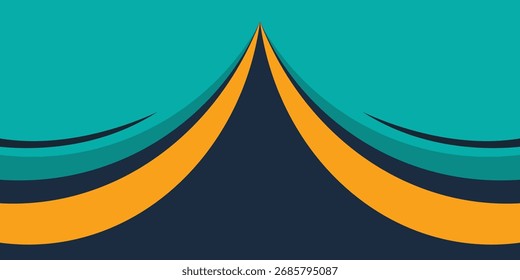 Geometric orange and dark blue shapes curved background. Book banner template on green color