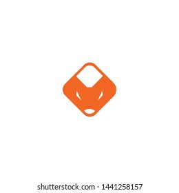 Geometric orange fox logo icon.
