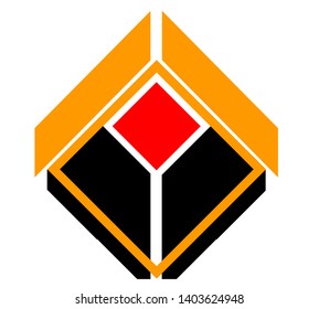 Geometric orange logo vector icon