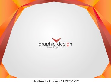 Geometric orange on gray Background, Abstract Graphic Design Vector