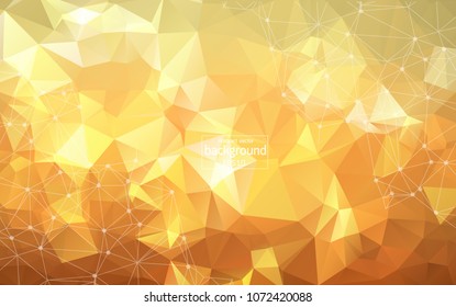 Geometric orange Polygonal background molecule and communication. Connected lines with dots. Minimalism background. Concept of the science, chemistry, biology, medicine, technology.