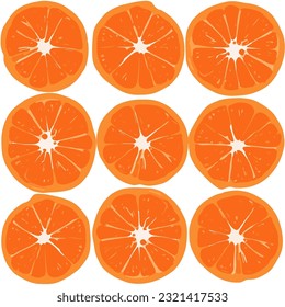 Geometric orange slices vector illustration. Flat deisgn