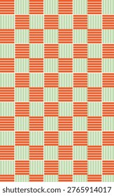 Geometric orange square line tile pattern modern vertical wallpaper background