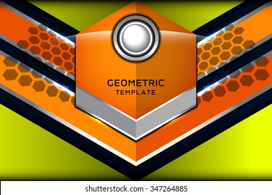 geometric orange template, vector illustration