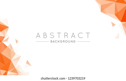 Geometric Orange and White Abstract Vector Background for Use in Design. Modern Polygon Texture with Text for Presentation and Landing Design.