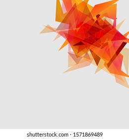 Geometric Orange and White Abstract Vector Background for Use in Design. Modern Polygon Texture with Text.
 