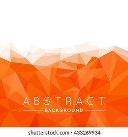Geometric Orange and White Abstract Vector Background for Use in Design. Modern Polygon Texture with Text.
