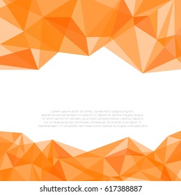 Geometric Orange and White Abstract Vector Background for Use in Design. Modern Polygon Texture with Text.