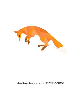 Logo de un vector de lobo naranja geométrico