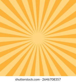 Geometric orange and yellow diagonal fabric radial summer sunshine explosion energy sunlight glowing sunburst design.	
