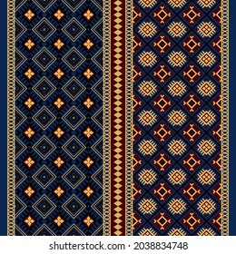 Geometric oriental abstract Thai Native traditional ethnic seamless pattern design for background,carpet,wallpaper,clothing,fabric,wrapping,paper, royal, batik vector illustration embroidery style