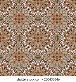 geometric  oriental medallion vector seamless pattern. Flourish ornamental arabesque design