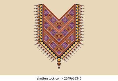 Geometric oriental pattern ethnic traditional flower 
necklace embroidery designs for women fashion backgrounds, 
wallpapers, clothes and wraps.