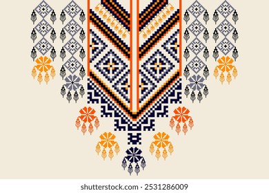 
Flor tradicional étnica de patrón oriental geométrico 
Diseños del bordado del collar para los fondos de la moda de las mujeres, 
Fondos de pantalla, ropas y abrigos.