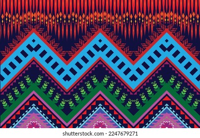 Geometric oriental pattern traditional Design for background,carpet,wallpaper,clothing,wrapping,Batik,fabric,Vector embroidery style 