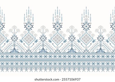 Geometric oriental pattern,geometric floral pattern on white background,vector illustration,floral cross stitch pattern,Aztec style,abstract background.design for texture,fabric,clothing,decoration.