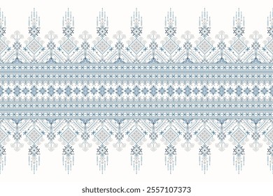 Geometric oriental pattern,geometric floral pattern on white background,vector illustration,floral cross stitch pattern,Aztec style,abstract background.design for texture,fabric,clothing,decoration.