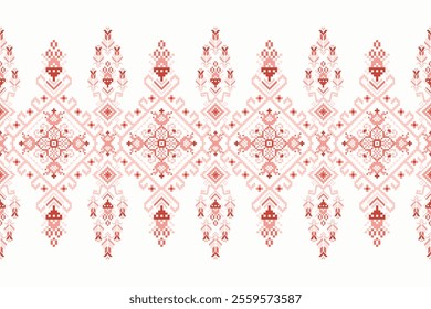 Geometric oriental pattern,geometric floral pattern on white background,vector illustration,floral cross stitch pattern,Aztec style,abstract background.design for texture,fabric,clothing,decoration.