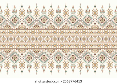 Geometric oriental pattern,geometric floral pattern on white background,vector illustration,floral cross stitch pattern,Aztec style,abstract background.design for texture,fabric,clothing,decoration 