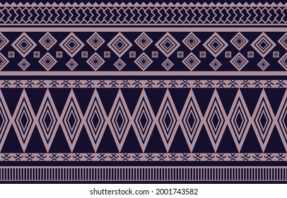 Patrón geométrico oriental tribal étnico tradicional Diseño para alfombra, papel pintado, ropa, envoltura, batik, tela, ilustración vectorial estilo bordado.