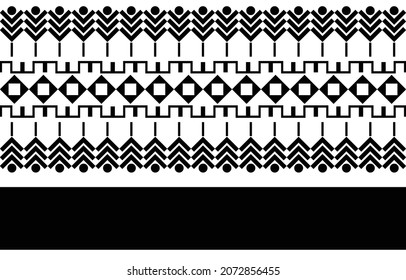 Patrón geométrico oriental tribal étnico tradicional Diseño para alfombra, papel pintado, ropa, envoltura, batik, tela, ilustración vectorial estilo bordado.