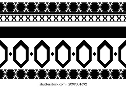 Patrón geométrico oriental tribal étnico tradicional Diseño para alfombra, papel pintado, ropa, envoltura, batik, tela, ilustración vectorial estilo bordado.