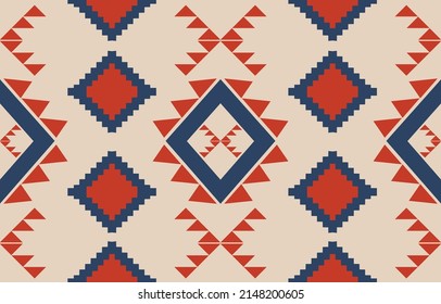 Geometric oriental tribal ethnic pattern traditional background Design for carpet,wallpaper,clothing,wrapping,batik,fabric,Vector illustration embroidery style.