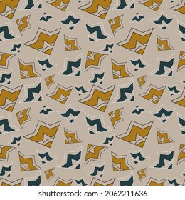 Geometric origami airplane or flower seamless pattern or background for web design or print