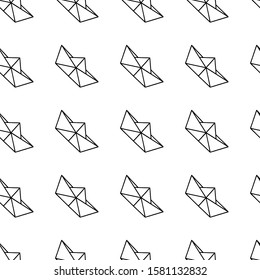 geometric origami boat seamless pattern
