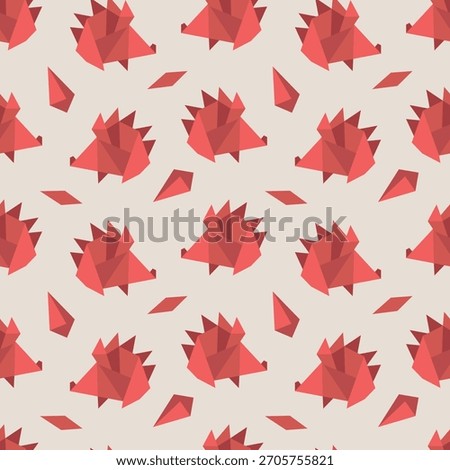 Geometric Origami Hedgehog Pattern Vector Illustration. This design is ideal for textiles wallpapers and creative projects