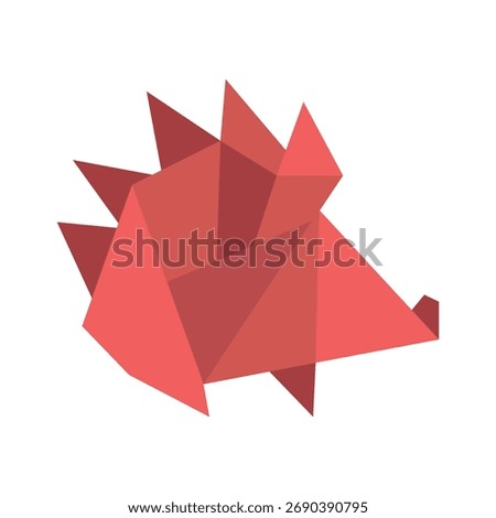 Geometric Origami Hedgehog Vector Illustration.