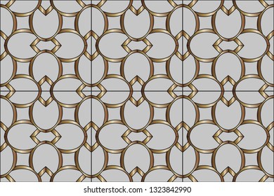 geometric ornament. Abstract   fractal. Background image. geometric seamless pattern. Pattern for website, corporate style, party invitation, wallpaper. Volumetric metal mosaic on a colored background
