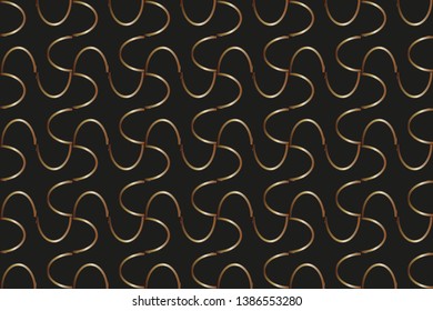 Geometric ornament. Abstract   fractal. Background image. Abstract decorative vintage texture. . Illustration for design.Golden patterns on black background