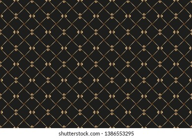 Geometric ornament. Abstract   fractal. Background image. Abstract decorative vintage texture. . Illustration for design.Golden patterns on black background