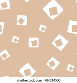 Geometric ornament. Beige and white seamless pattern for web, textile and wallpapers