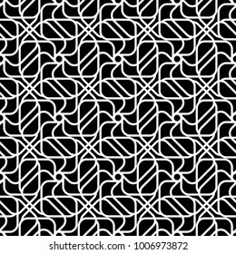 Geometric ornament. Black and white seamless pattern for web, textile and wallpapers